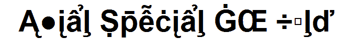 Arial Special G2 Bold font